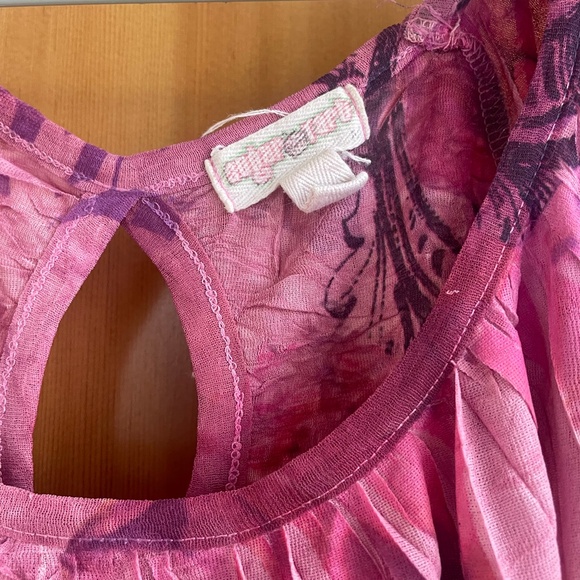 Y2K Sugar Tart Love Blouse Pink and Purple All Over Print - Picture 2 of 4